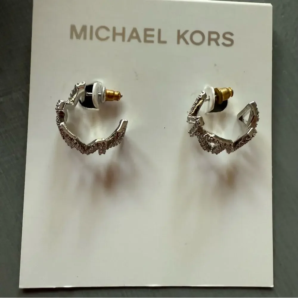 Michael Kors MK Bling Hoop Earrings NEW